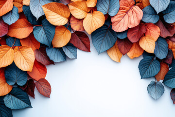 Wall Mural - Orange fall leaves in park, autumn natural background, Autumn Landscape - Trees And Orange Foliage In Park