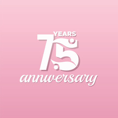 75 Years Anniversary Celebration Number Vector Design Collection