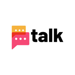 Modern Chat Talk Logo Design Vector Template