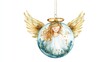 © vadosloginov - Delicate angel ornament with golden wings and serene expression for holiday decor