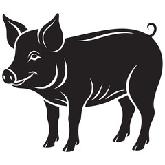 Poster - pig silhouette vector illustration