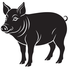 Poster - pig silhouette vector illustration