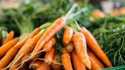 a bunch of fresh carrots 