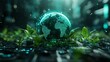© Svitlana - Earth hologram and eco energy hud, technology and resources and green city