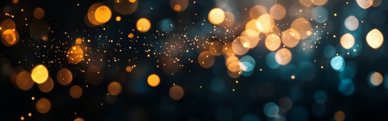 Leinwandbilder - Colorful bokeh lights shimmering in the dark creating a magical atmosphere for festive celebrations