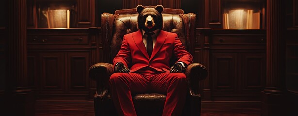 Wall Mural - An elegant suit is worn by a businessman like Bear.