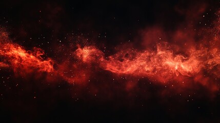 Wall Mural - Black and red smoky and fire sparks background. flame dust