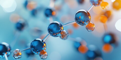 Detailed close-up of colorful molecular structures showcasing scientific elements in a vibrant microscopic view.