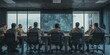 © kiimoshi - Military personnel engaged in a strategic meeting, focusing on planning and analysis in a modern conference room.