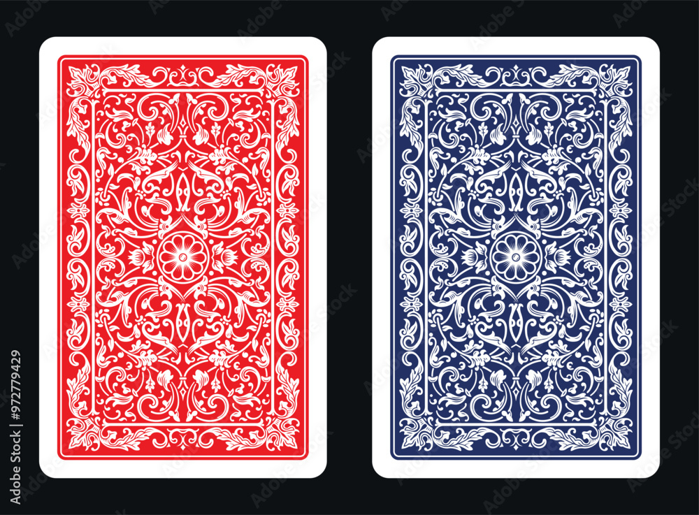The reverse side of a playing card - back side reverse of playing cards ...