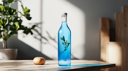 Branding Product Packaging Glass Bottle Label Mockup