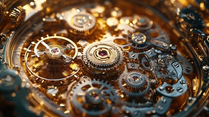 Aufkleber - Complex clockwork mechanism ticking away time