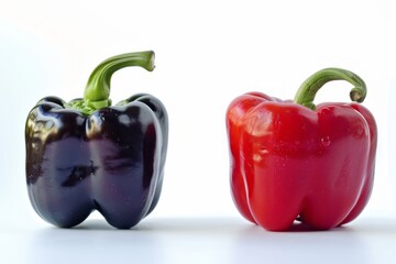 Wall Mural - A fresh Red pepper and Red pepper Power isolated on white