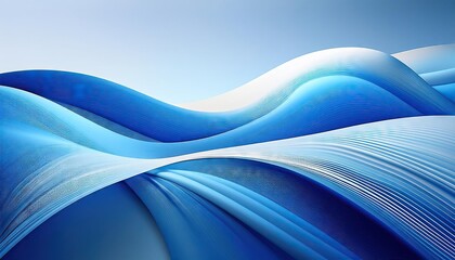 Wall Mural - blue and white dynamic waves 