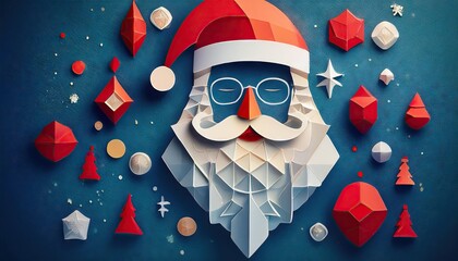 Wall Mural - Santa Claus geometric shapes