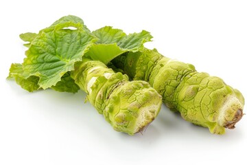 Wall Mural - A fresh Wasabi isolated on white