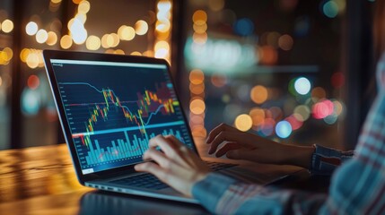 On a laptop screen - an online sales dashboard shows graphs and revenue figures - reflecting the business's financial health