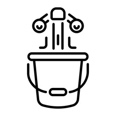 Wall Mural - A linear icon of bathroom bucket 