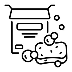 Sticker - Sponge icon in outline style