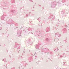  This exquisite and delicate pink floral pattern is perfect for vintage and romanticthemed design projects