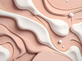 Poster - Abstract Swirls of Pink and White