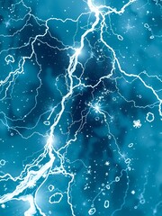 Canvas Print - Abstract lightning bolts on a blue background