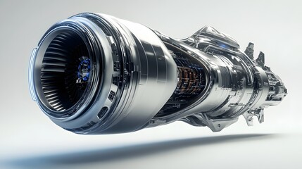 Wall Mural - 47. **High-resolution 3D model of a futuristic spacecraft engine with sleek aerodynamic design