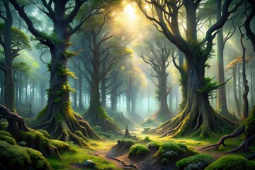 Wall Mural - Cursed forest morning