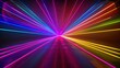 © AthayaStock - A vibrant display of colorful laser beams converging towards a central point, creating a dynamic and energetic visual effect.