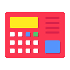 A flat design icon of biometric machine 