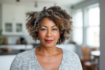 Sticker - Portrait of a middle aged African American body positive woman