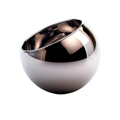 Modern metallic ball with sleek chrome finish and reflective surface. High-quality detailed image of a futuristic design element., transparent background