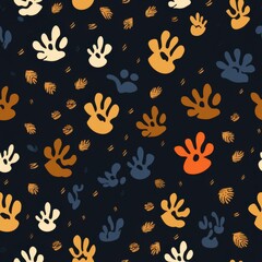 Sticker - Abstract Hand Drawn Floral Pattern Seamless Design