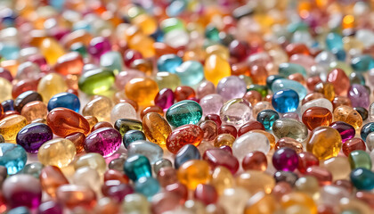 close up of colorful pebbles