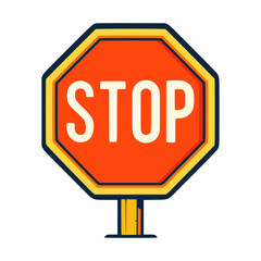 stop road sign warning caution vector illustration template design