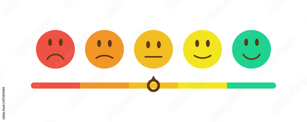 Feedback emoji design. Customer satisfaction rating scale using ...