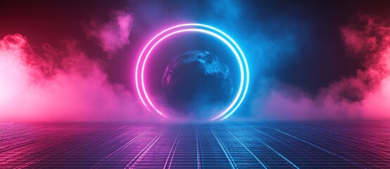 Canvas Print - Neon Circle, Futuristic Glow