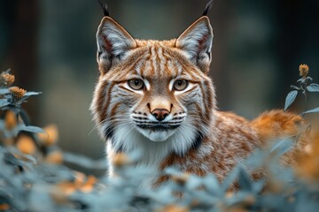 Wall Mural - A Majestic Lynx Gazing Through the Foliage