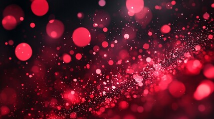 Wall Mural - Red particles dance in a captivating swirl, casting an enchanting glow against a black background. This breathtaking visual evokes a sense of wonder and celebration, inviting exploration.