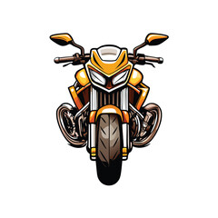 Wall Mural - A front-view illustration of a yellow streetfighter motorcycle with an aggressive fairing.