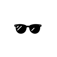 black sunglasses icon symbol. Sunglasses cat eye black glyph icon isolated. Vector. 