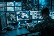 © NikoG - Government surveillance agency and military joint operation agent working at system control center