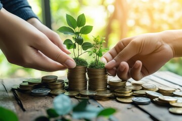 Advisor and Gen Z client reviewing eco-conscious investment portfolios â€“ Reflecting sustainability and values-driven financial guidance, digital finance, Gen Z empowerment