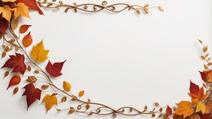 Minimalistic autumn frame, background