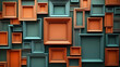 © Siasart - A vibrant arrangement of empty picture frames in various colors and sizes on a wall.
