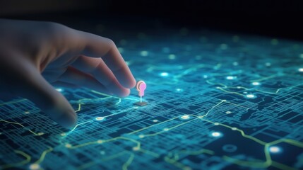 Hand Interacting with Digital Map