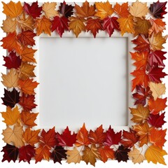 Wall Mural - Autumn frame in leaf, background