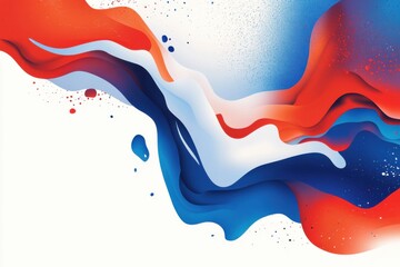 July fourth festivities: sleek poster designs highlighting lively fluid gradients in red, white, and blue for celebrating american independence, special offers, advertisements, and promotions