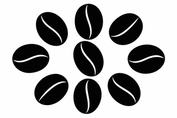 Wall Mural - Coffee bean icon set, Caffeine vector symbol isolated on white background
