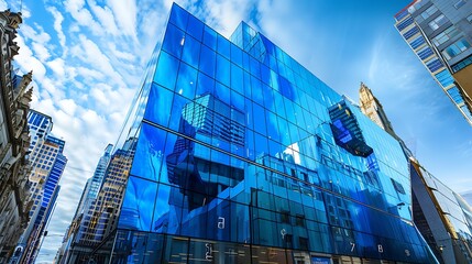 Wall Mural - Blue Modern office building